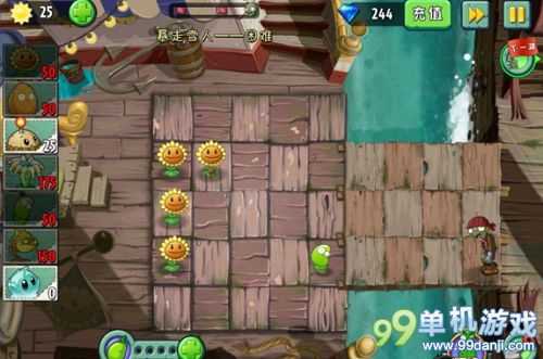 植物大战僵尸2初始植物过暴走雪人困难难度攻略