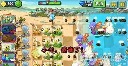 植物大战僵尸2中文版巨浪沙滩坚不可摧第2天图文攻略