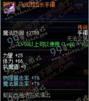 DNF马戏团团长手镯属性 传说马戏团团长手镯怎么得