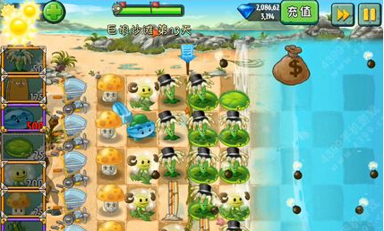 植物大战僵尸2中文版巨浪沙滩第13天攻略