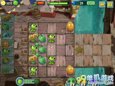 植物大战僵尸2中文版海盗港湾第4关三星通关攻略