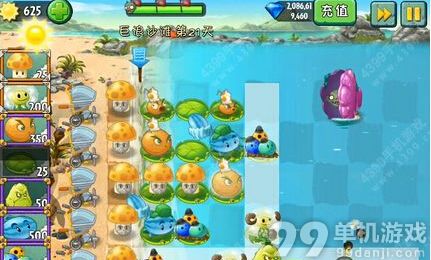 植物大战僵尸2中文版巨浪沙滩第21天过关攻略
