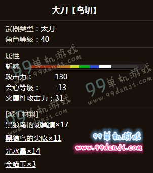 怪物猎人ol大刀鸟切怎么样 大刀鸟切属性外观说明