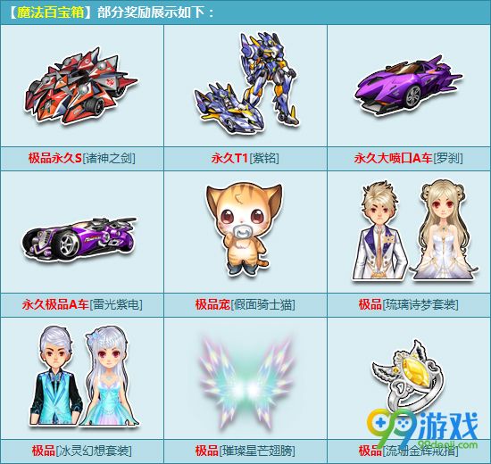 QQ飞车10月21日魔法百宝箱更新2Q币抽永久S