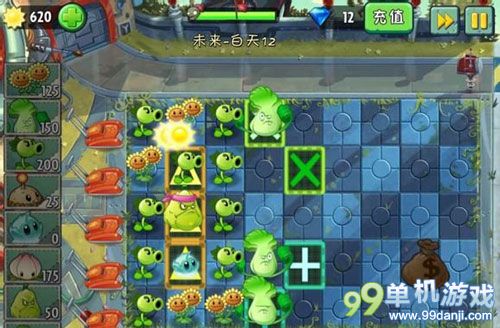 植物大战僵尸2未来世界第12关无冰西瓜过关攻略