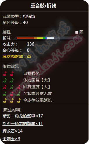 怪物猎人ol重音鼓折戟好不好 重音鼓折戟能力分析