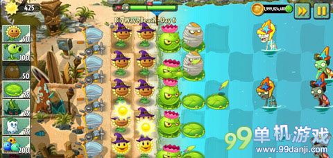 植物大战僵尸2海滩世界第6关图文过关攻略