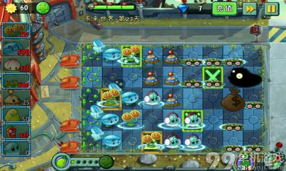 植物大战僵尸2冰冻流过未来世界第23关攻略