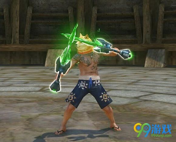 怪物猎人ol龙光魔晶双刀S级武器时装外观展示