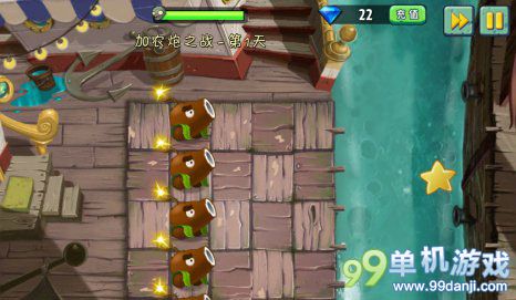 植物大战僵尸2海盗港湾加农炮之战第1关攻略