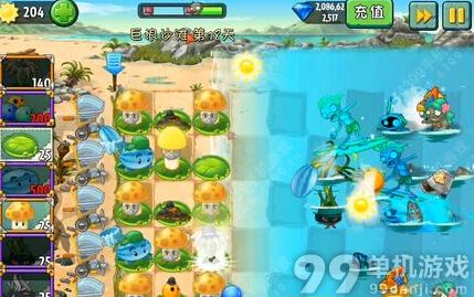植物大战僵尸2中文版巨浪沙滩第18天过关攻略