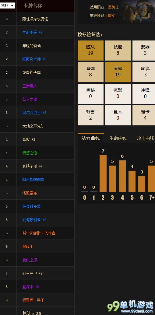 炉石传说国服前二十控场奶骑卡组分享 圣骑士攻略