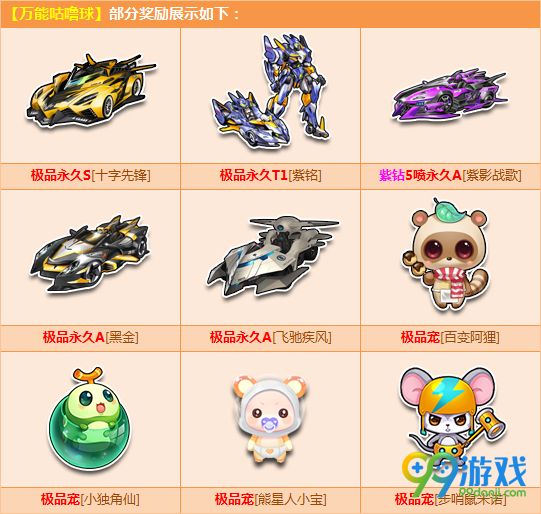 QQ飞车万能咕噜球6.17更新 2Q币抽永久S十字先锋