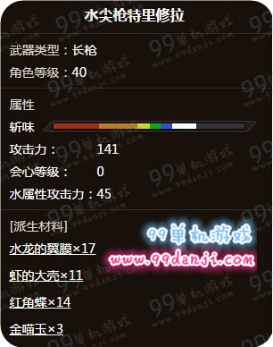 怪物猎人ol水龙长枪怎么样 水尖枪特里修拉图鉴