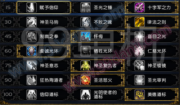 魔兽世界7.0前夕圣骑士天赋专精加点推荐 防骑/奶骑天赋