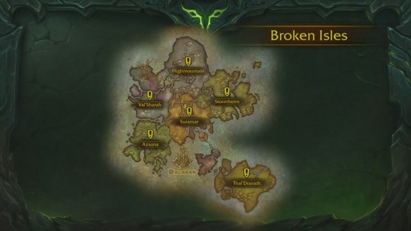 魔兽世界7.0资料片：官网破碎群岛地图有误