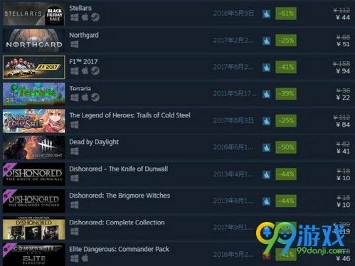 Steam2017年秋季特卖游戏汇总 11月23-29日特惠游戏