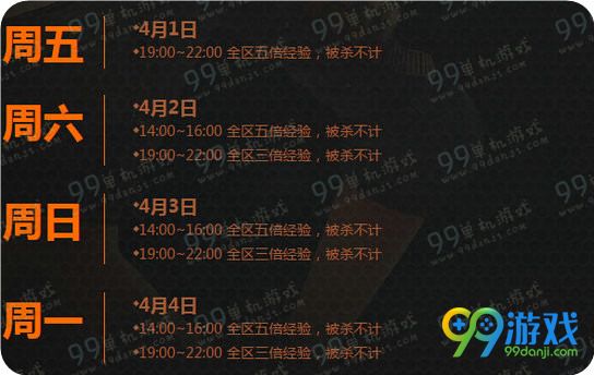 CF4月周末痛快玩活动时间表 2016年4月周末痛快玩奖励