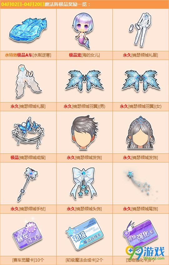 QQ飞车魔法阵2017清明节更新 抽极品A车水粼逆寒