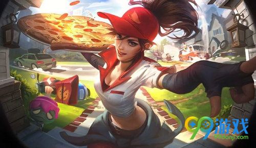 LOL2018愚人节皮肤披萨配送员希维尔特效展示