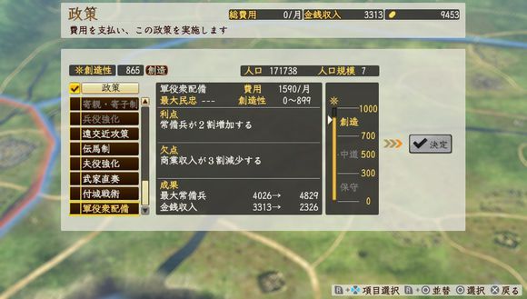 信长之野望创造战国立志传政策系统一览