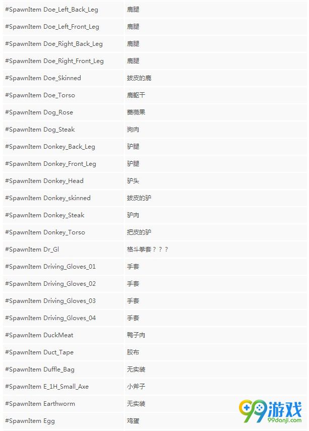 人渣SCUM食物弹药武器代码是什么 人渣SCUM食物弹药武器控制台代码一览