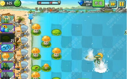 植物大战僵尸2中文版巨浪沙滩第18天攻略