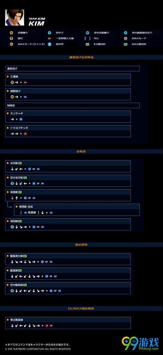 拳皇14全角色出招表一览 全角色人物资料介绍