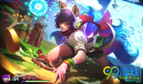 lol电玩女神阿狸皮肤特效 lol5周年奖励电玩女神阿狸