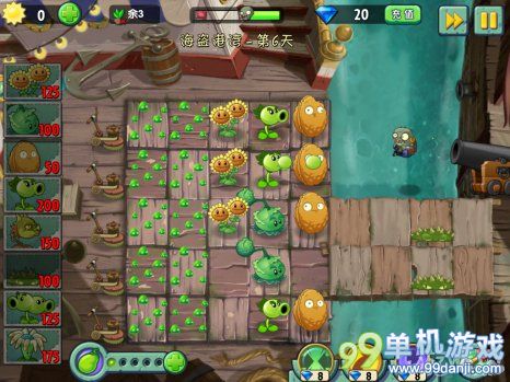 植物大战僵尸2中文版海盗港湾第6关三星攻略