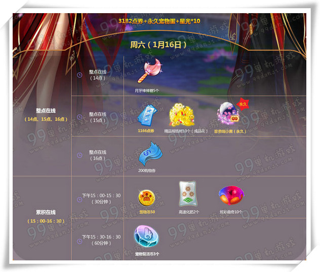 QQ炫舞2016年1月第三周周末整点在线时间奖励