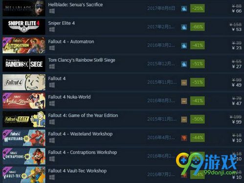 Steam2017年秋季特卖游戏汇总 11月23-29日特惠游戏