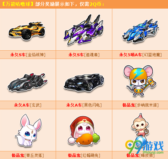 qq飞车4月28日万能咕噜球更新 2qb即可获得极品s车