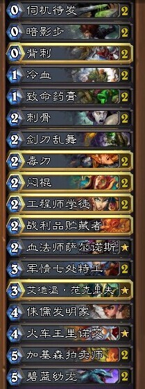 炉石传说7月天梯主流卡组分享 盗贼篇 