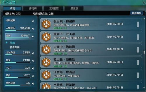天涯明月刀隐藏成就坐标点大全 成就党不容错过