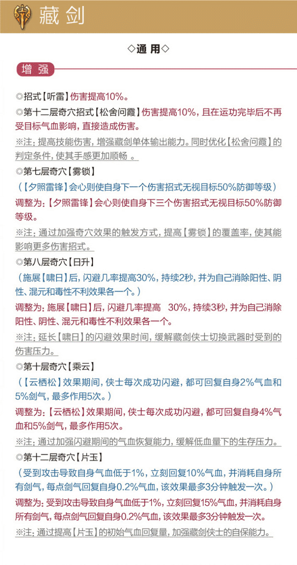 剑网3日月凌空全门派技能调整更新汇总公告