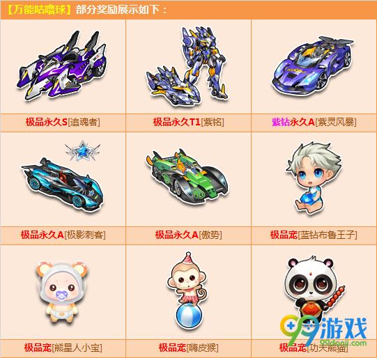 QQ飞车8月13日万能咕噜球更新 2Q币赢永久S追魂者