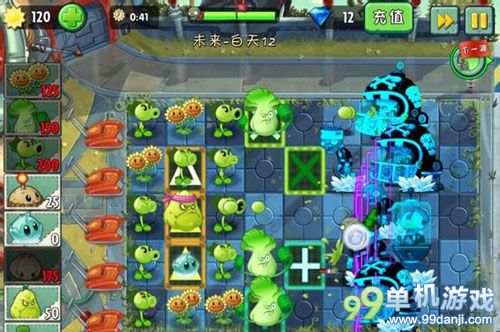 植物大战僵尸2未来世界第12关无冰西瓜过关攻略