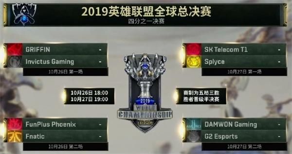 英雄联盟S9八强赛赛程 lol2019全球总决赛八强赛比赛时间详情