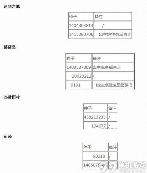 我的世界特殊地形种子代码全介绍