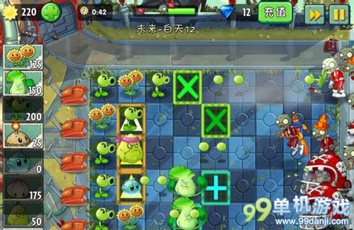 植物大战僵尸2未来世界第12关无冰西瓜过关攻略