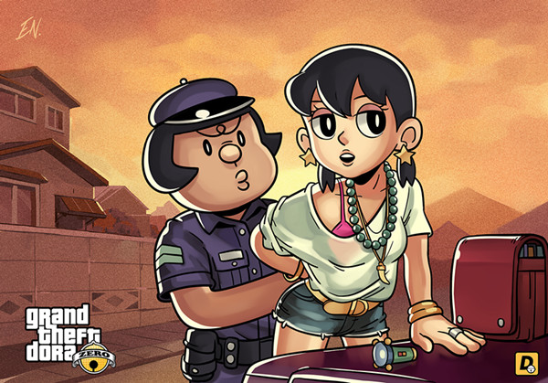 哆啦A梦版《GTA5》终极彩绘 清纯静香or静香？