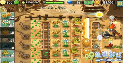植物大战僵尸2中文版狂野西部第7关二星攻略