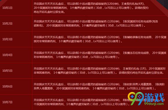 DNF2016欢天喜地度国庆每日登录领好礼活动地址详情