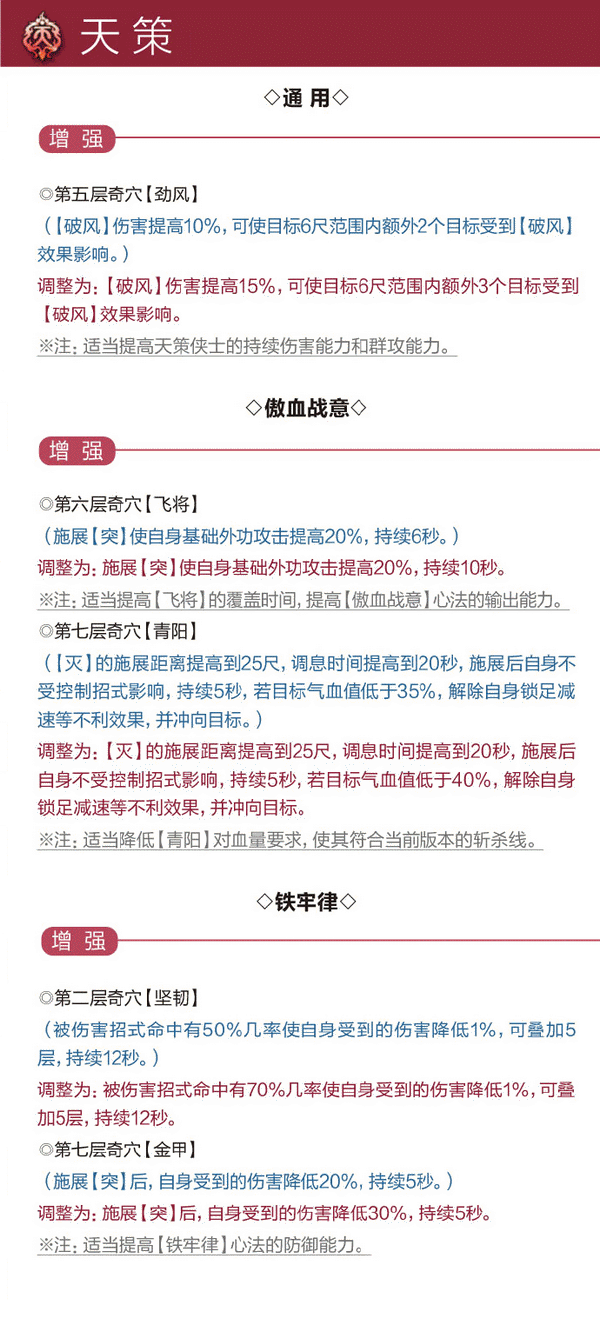 剑网3日月凌空全门派技能调整更新汇总公告