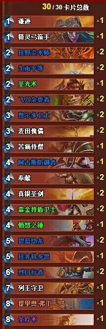 炉石传说当前天梯环境下的kolento中速圣骑卡组心得