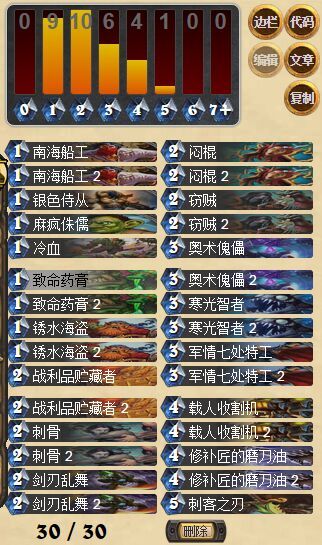 炉石传说T6贼6级上传说7000胜老司机卡组分享
