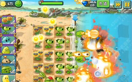 植物大战僵尸2中文版巨浪沙滩第1关图文攻略