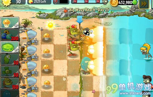 植物大战僵尸2国际版海滩世界第25关图文攻略
