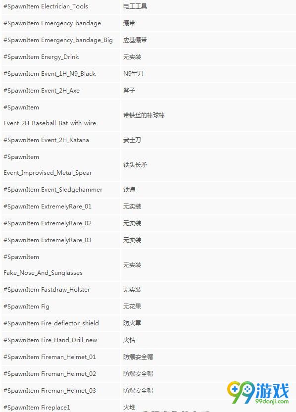 人渣SCUM食物弹药武器代码是什么 人渣SCUM食物弹药武器控制台代码一览